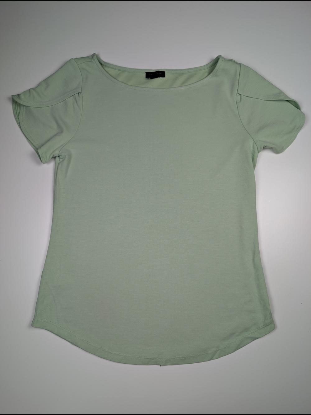 Ann Taylor Factory Sage Green Tulip Sleeve Boatneck Top Size XS